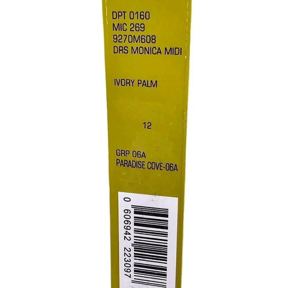 Gianni Bini Monica A-Line Midi Dress Ivory Palm Size 12 NWT - Picture 10 of 10